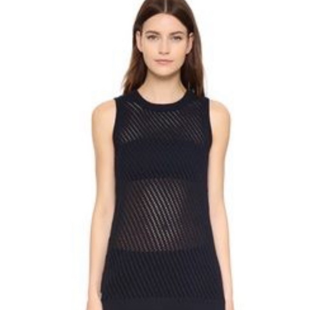 Vince Navy Sleeveless Chunky Knit Sweater XS New